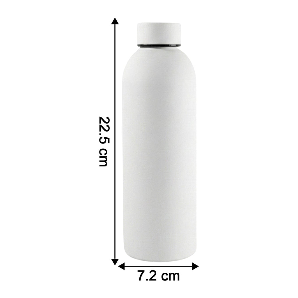 White double-wall vacuum insulated water bottle for travel and gym use