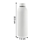 White double-wall vacuum insulated water bottle for travel and gym use