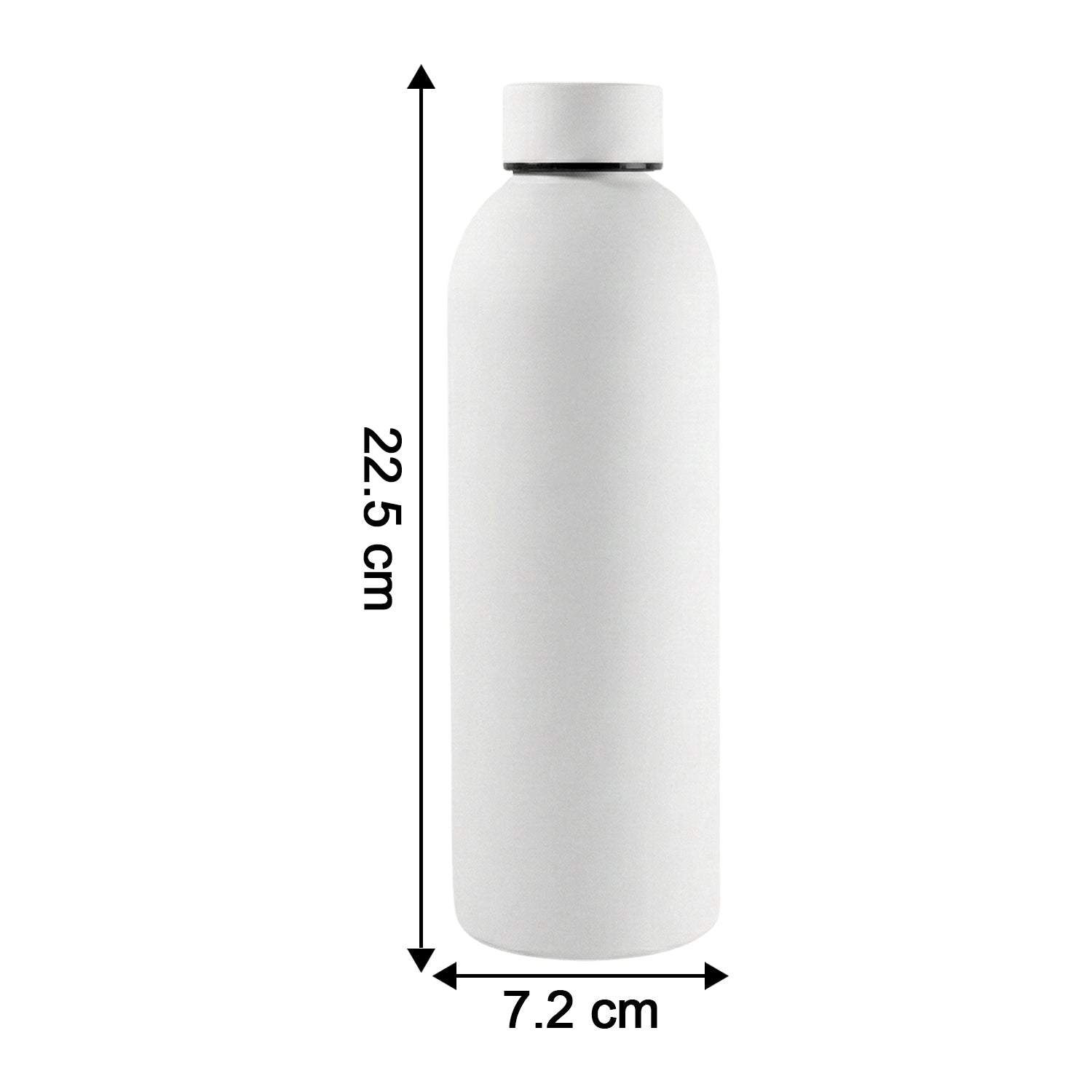 White double-wall vacuum insulated water bottle for travel and gym use