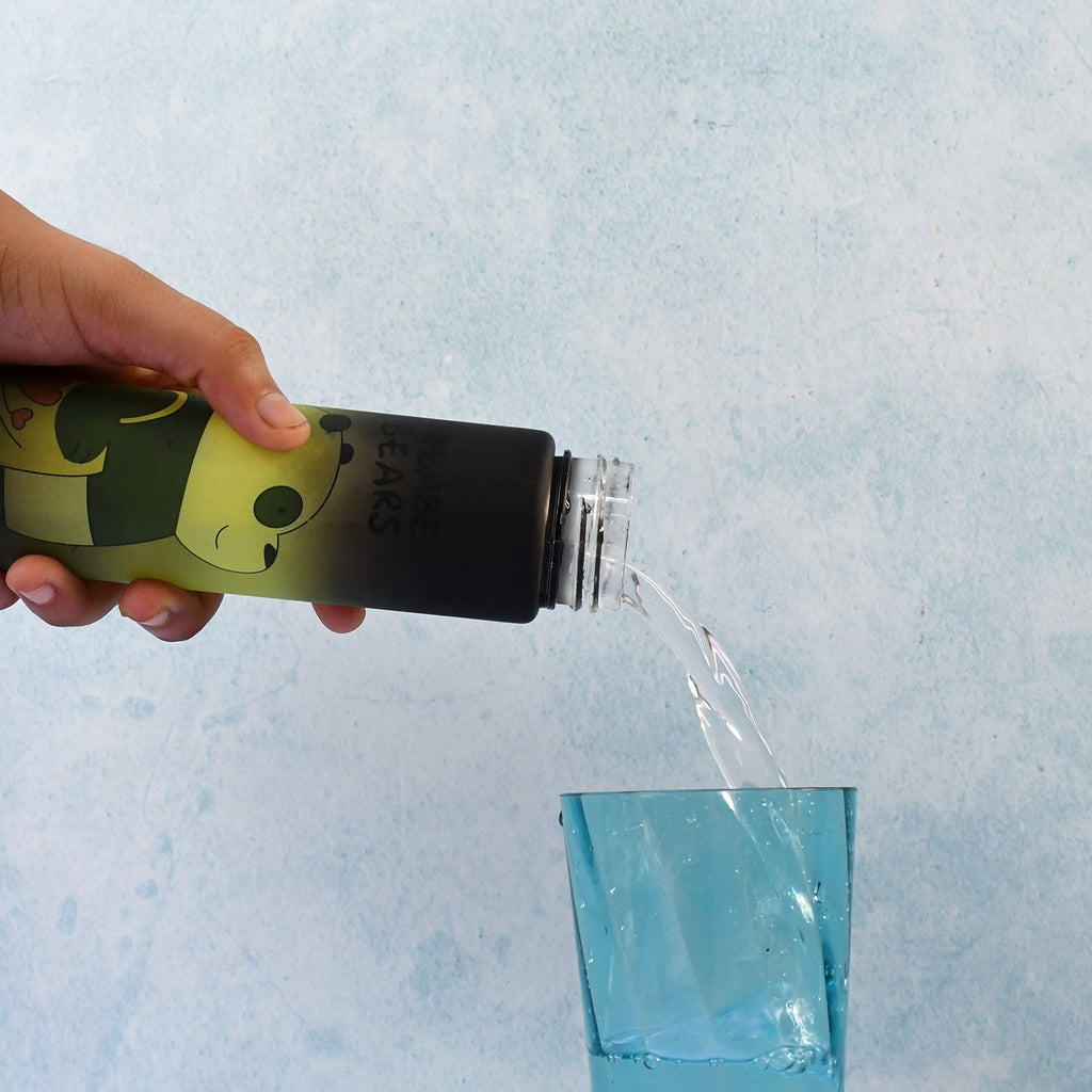 Durable cartoon printed plastic water bottle ideal for travel and office