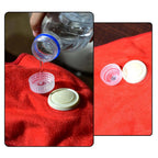 Transparent hot water bag inject cap showing easy water filling process