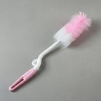 Close-up of bottle cleaning brush bristles for tough stain removal