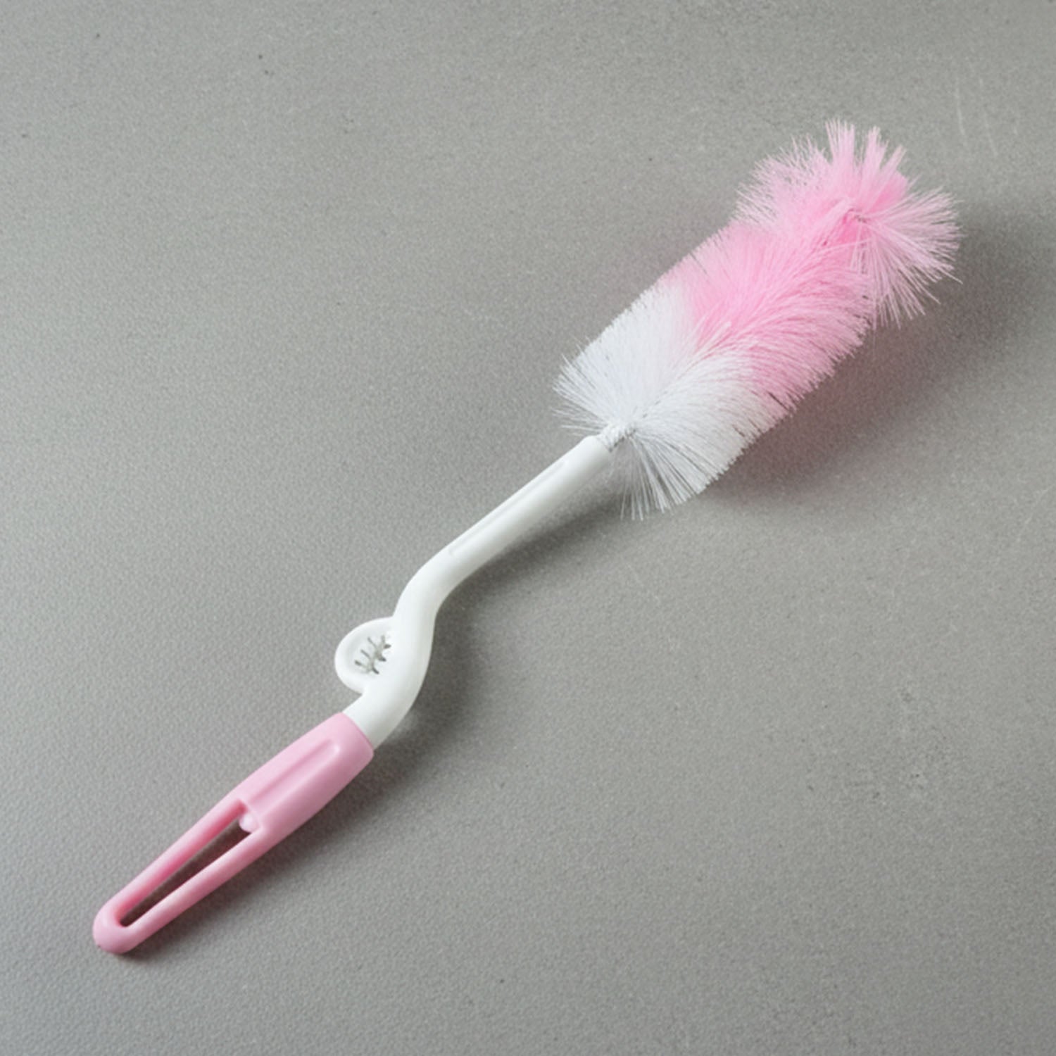 Close-up of bottle cleaning brush bristles for tough stain removal