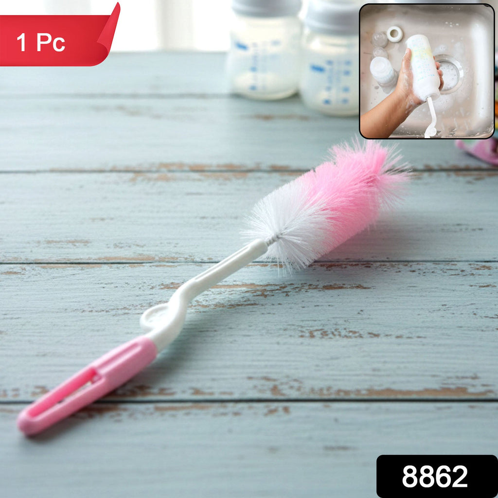 Feeding bottle cleaner brush with rotating handle for thorough cleaning