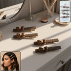 Set of 4 bow design decorative hair clips with elegant snap clips