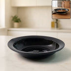 Glossy deep black curry and soup serving bowl perfect for hot dishes