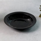 Deep glossy black soup bowl ideal for hot and liquid meals