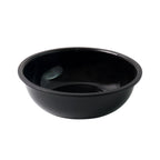 Side view of empty 6-inch black plastic serving bowl