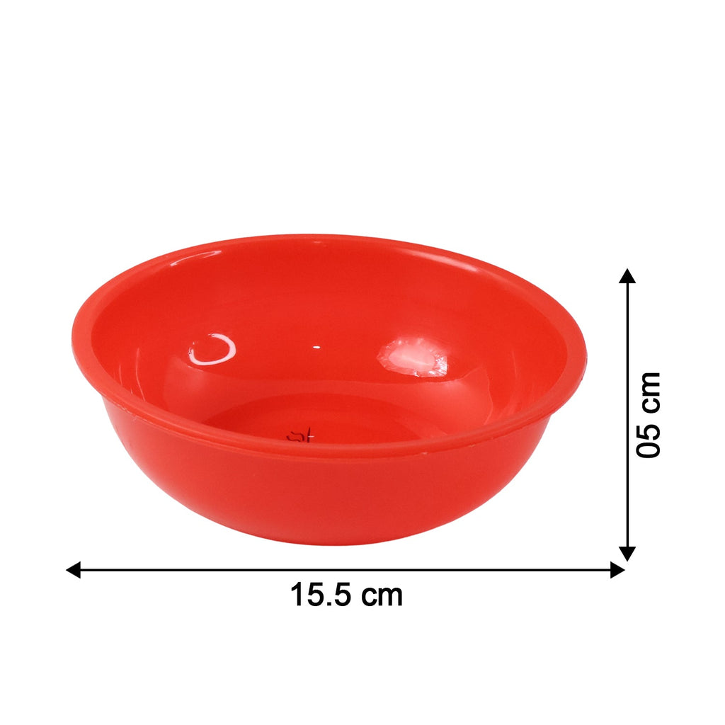 Measurement guide showing 6 inch diameter for plastic serving bowl