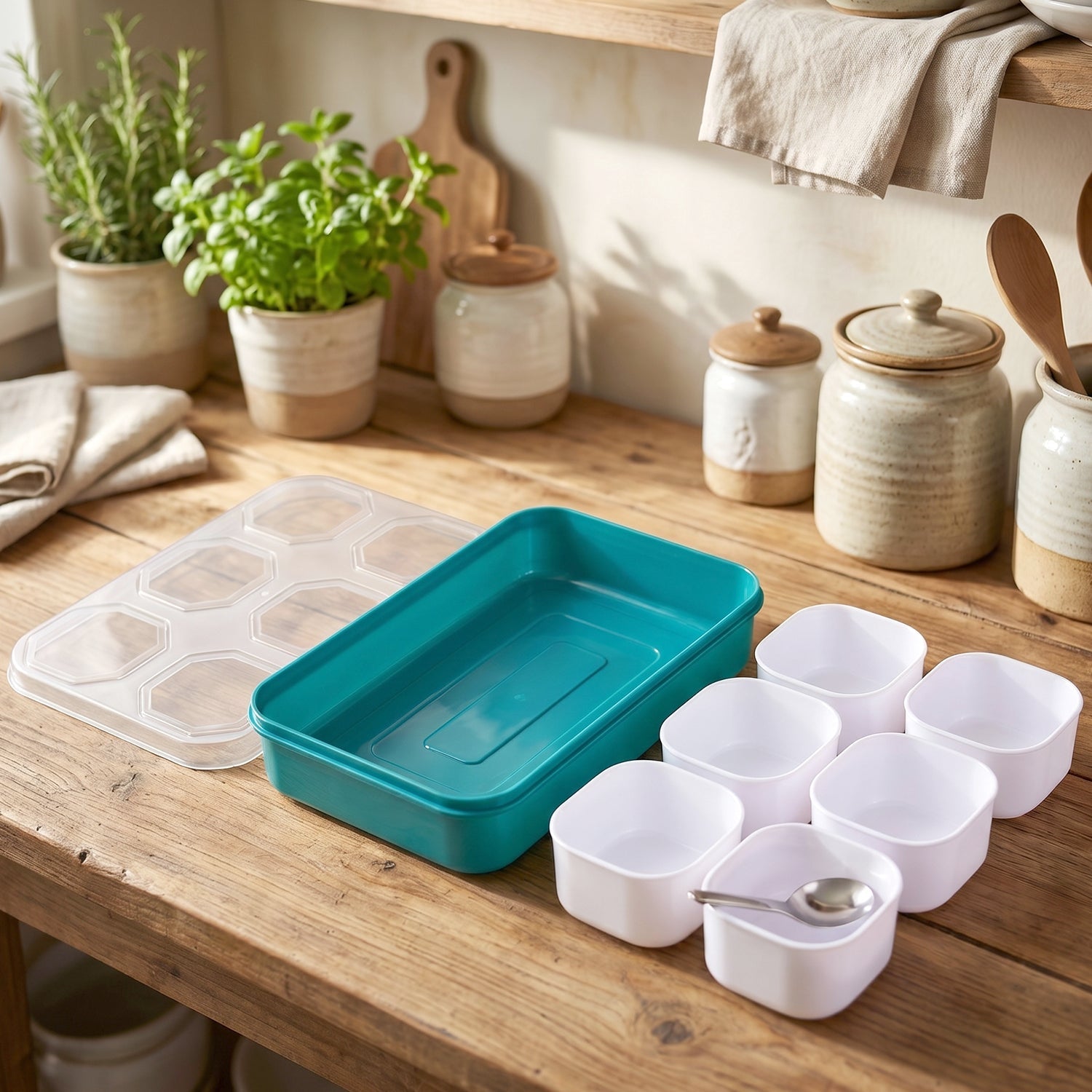 plastic spice holder with compartments for kitchen