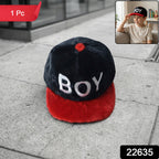Side view of boys fashion cap in casual style