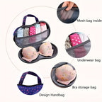 Travel-friendly molded bra storage case with handle