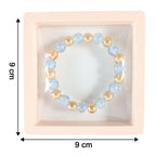 Size dimensions of dual-tone crystal beaded stretch bracelet