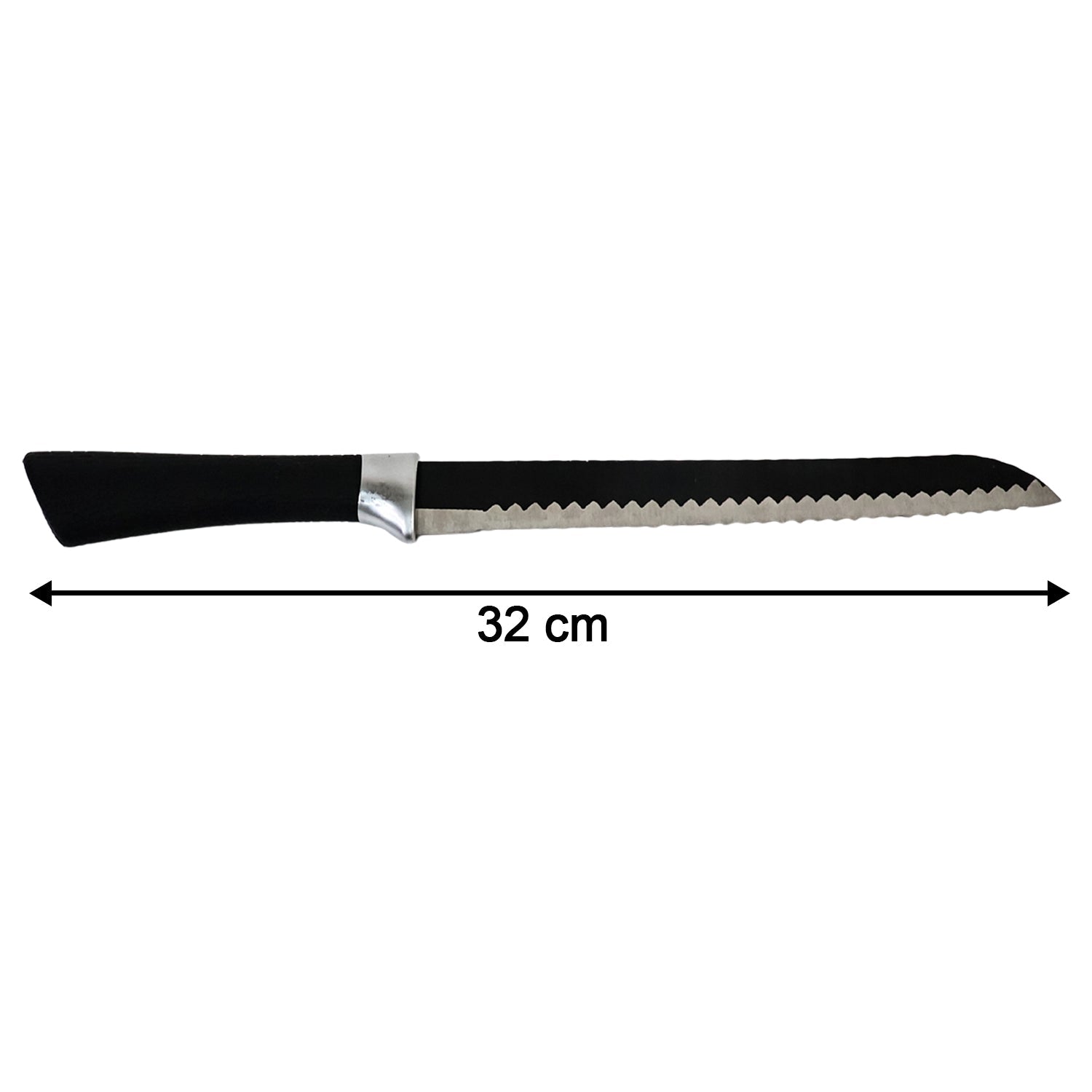 Bread knife used in kitchen with ergonomic grip for smooth cutting