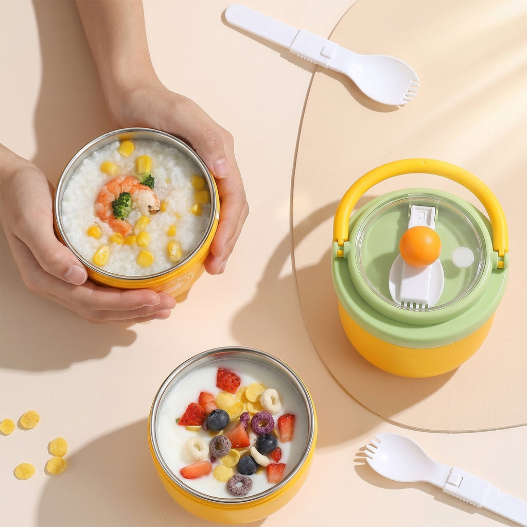 Food grade stainless steel lunch container with leak-proof design