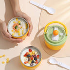 Food grade stainless steel lunch container with leak-proof design