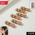 Premium set of 6 fashion bow hair clips with snap closure