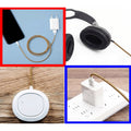 Close-up of flexible spiral cable protector wrap protecting cable joints