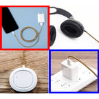 Close-up of flexible spiral cable protector wrap protecting cable joints