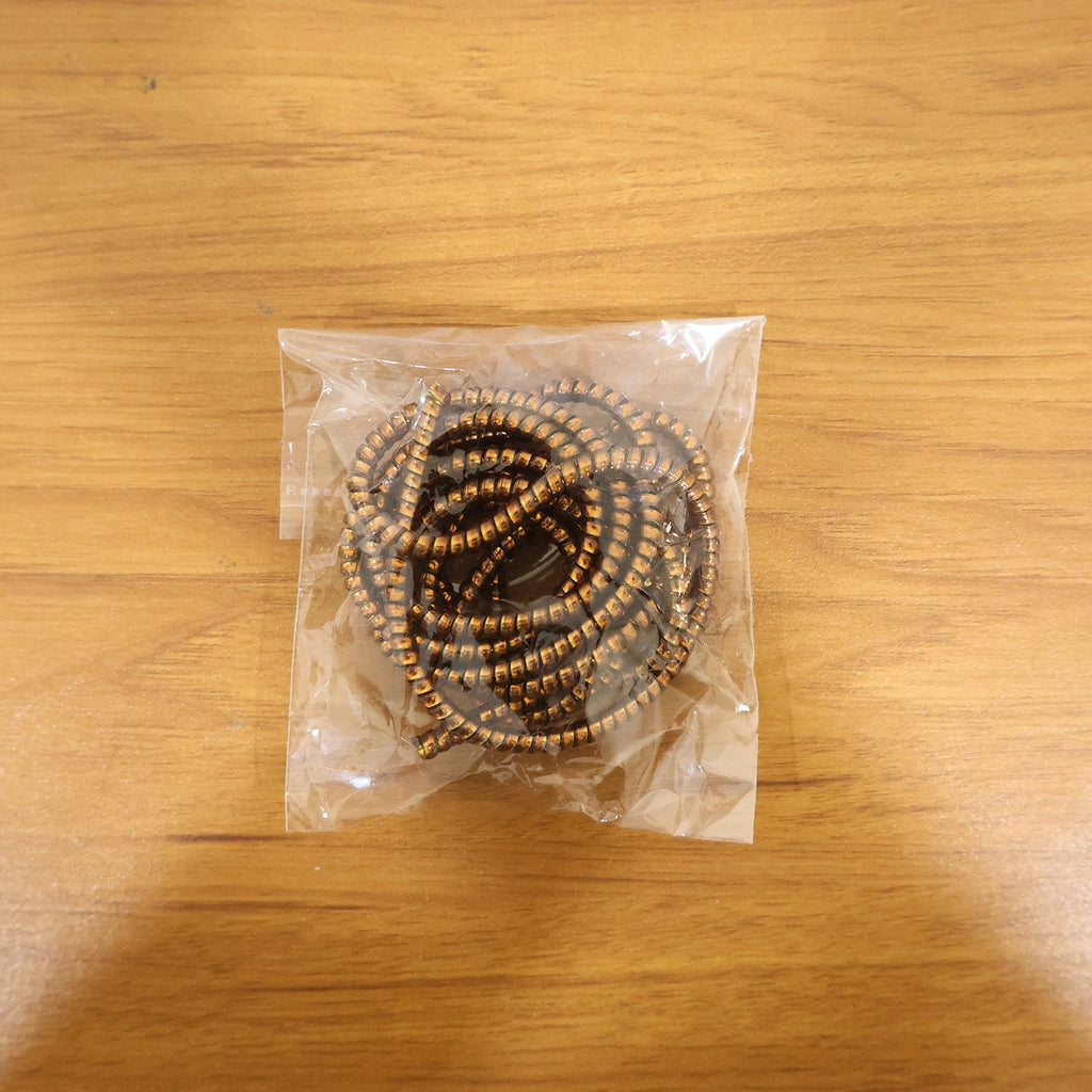 Brown spiral cable protector sleeve shown protecting charging cable live