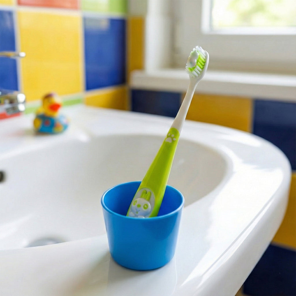 Kids toothbrush and colorful sunglasses toy set to encourage brushing