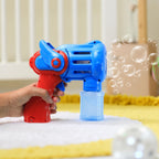 Rechargeable bubble gun toy with USB cable and bubble solution bottles