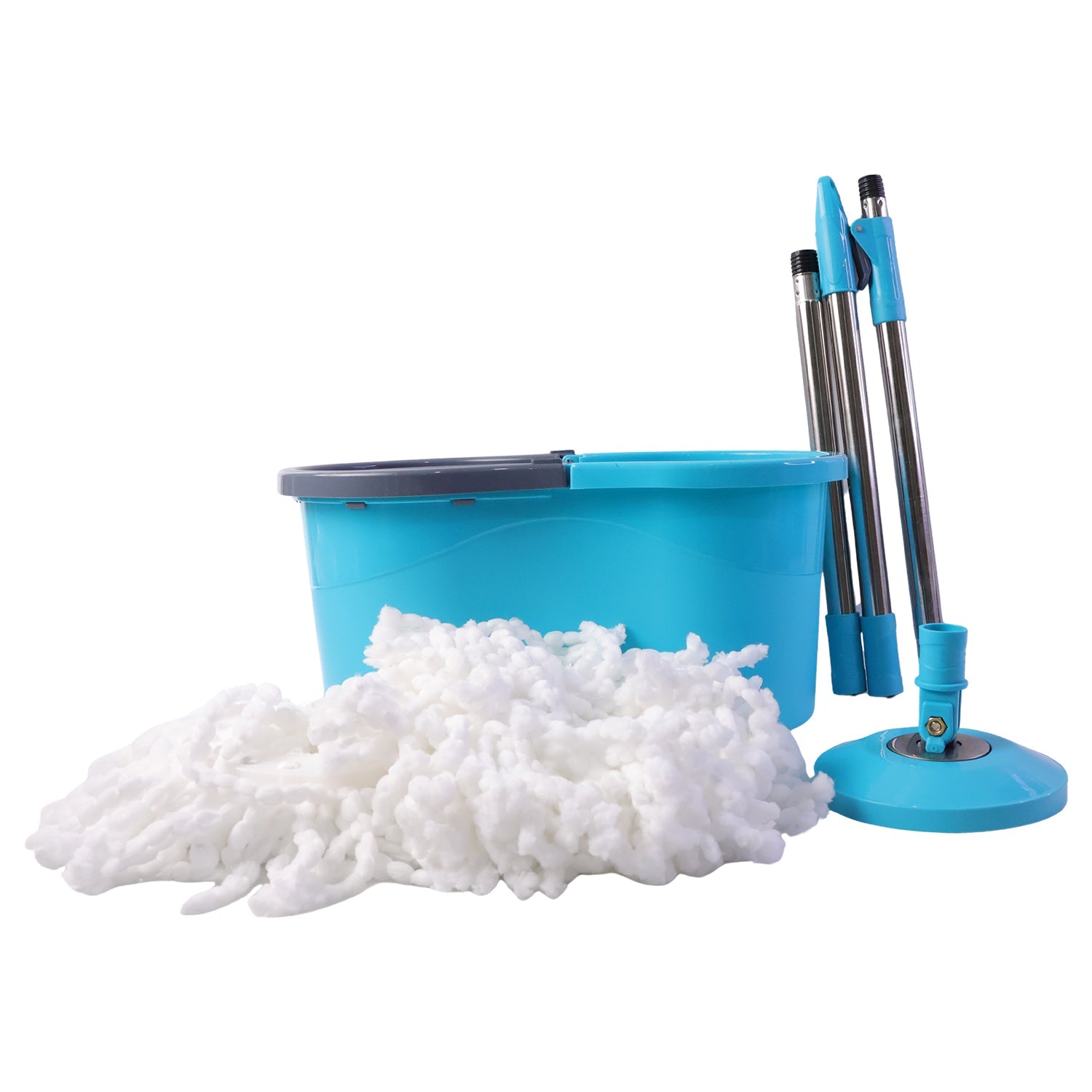 microfiber spin mop with stainless steel handle for versatile cleaning