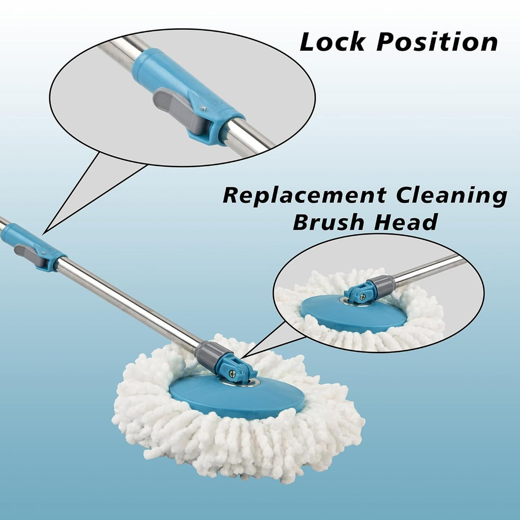 ergonomic handle on spin mop bucket for comfortable cleaning