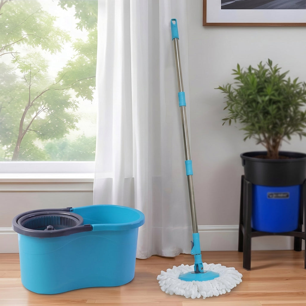 home cleaning spin mop with durable handle and rotating head