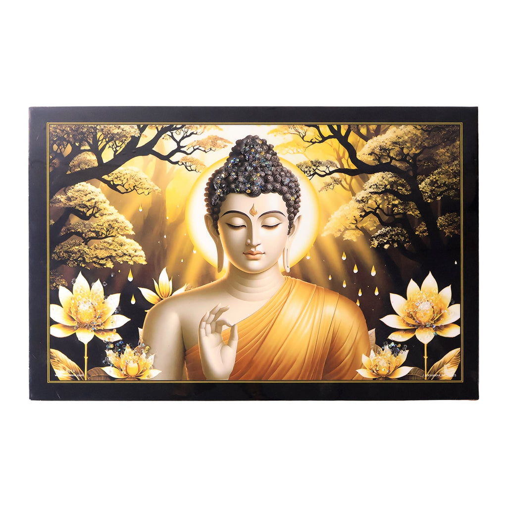 Framed Lord Buddha painting enhancing positivity and peace in home or yoga studio