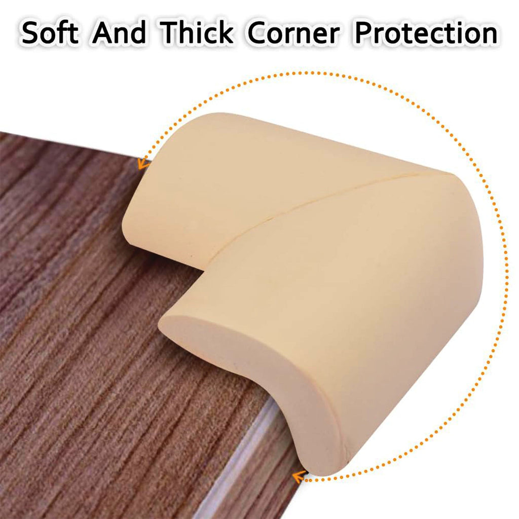 Set of 4 soft foam corner protectors ready for installation