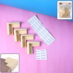 Soft foam corner protector cushioning a sharp table edge for child safety