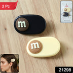 Decorative alphabet letter hair clips set with raised letter details