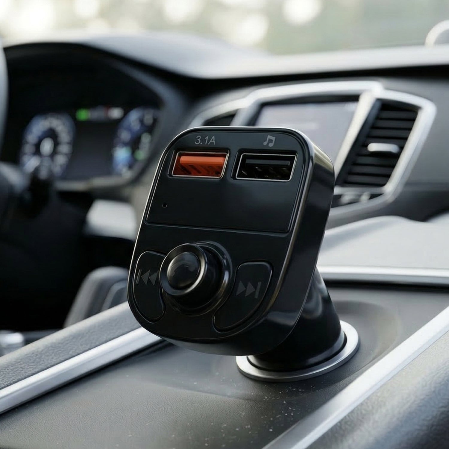 Dashboard wireless charging holder with LED display