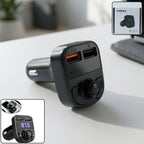 Wireless car charger mount with LED display and Bluetooth connectivity