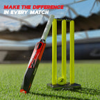 Detailed image of plastic cricket bat's blade and handle