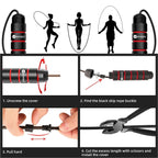 Durable red PVC rope of high-speed skipping rope for cardio training