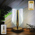 Luxury crystal table lamp with USB charging on display