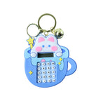 Digital mini calculator in cartoon bunny design keychain