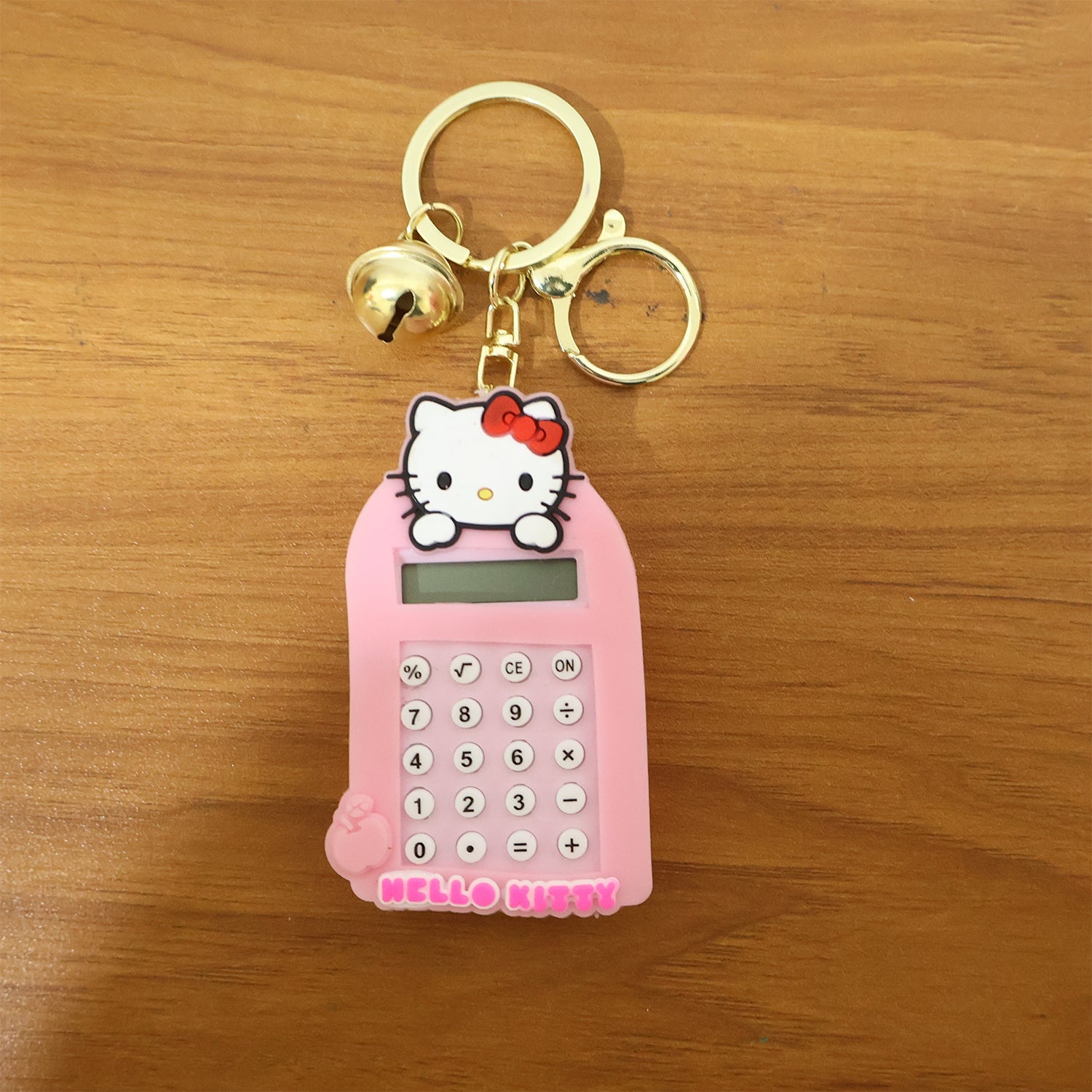 Decorative and functional cartoon cat mini calculator keychain for students