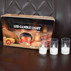 Warm glowing LED flameless candles with plastic covers for festival décor