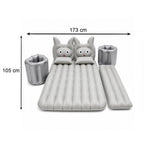 Folded inflatable car mattress for easy storage and portability