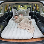 Electric pump included with car air mattress set for quick inflation