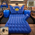 Inflatable car air mattress with cushions and pump for easy setup
