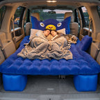 Inflatable vehicle air bed for camping or travel