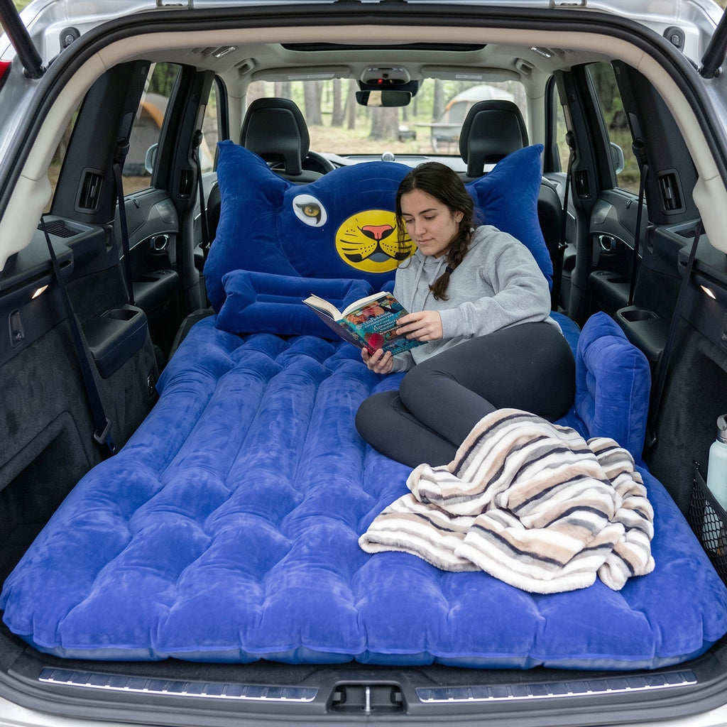 Compact inflatable car sleeping mattress