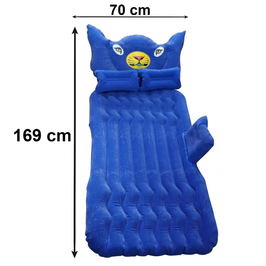 Folded inflatable car mattress for compact storage