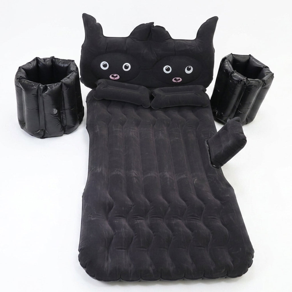 Inflated car travel air mattress supporting restful sleep