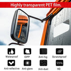 Scratch-resistant surface of mirror protection film on car side mirror