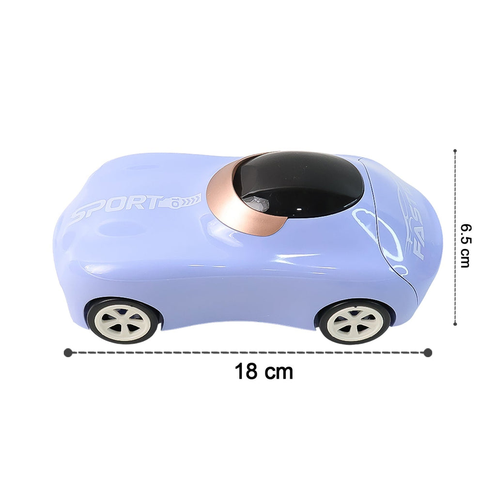 Child-friendly car shaped drinking bottle with easy flip lid